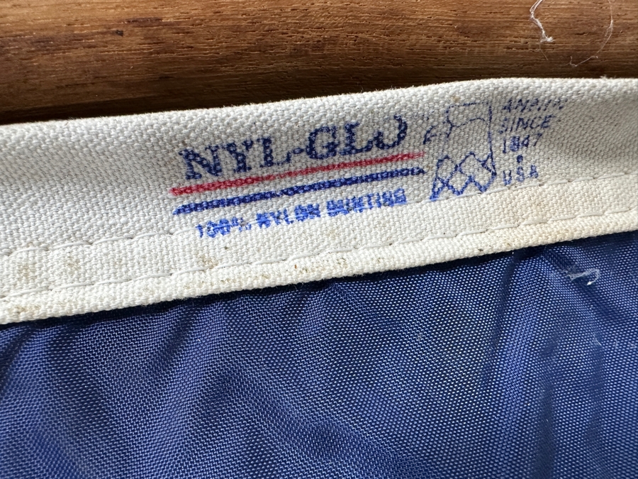 Vintage American NYL-GLO Yacht Ensign Flag 25'W x 16.5'H - Wooden Pole: 35.5'L [Photo 3]