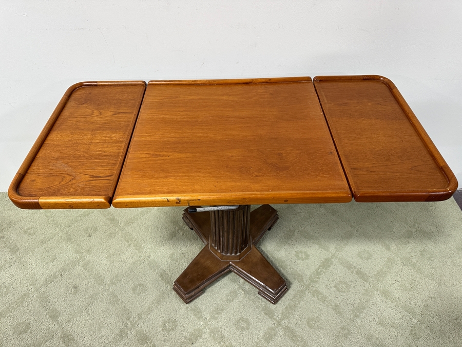 Vintage Teak Drop Leaf Yacht Table With Adjustable Height Functionality 47'W x 23'D x 31'H [Photo 5]