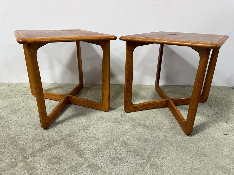 Pair Of Mid-Century Modern Lane Furniture 'Perception' Collection Side Tables 27'W x 22'D x 22.5'H
 [Photo 4]