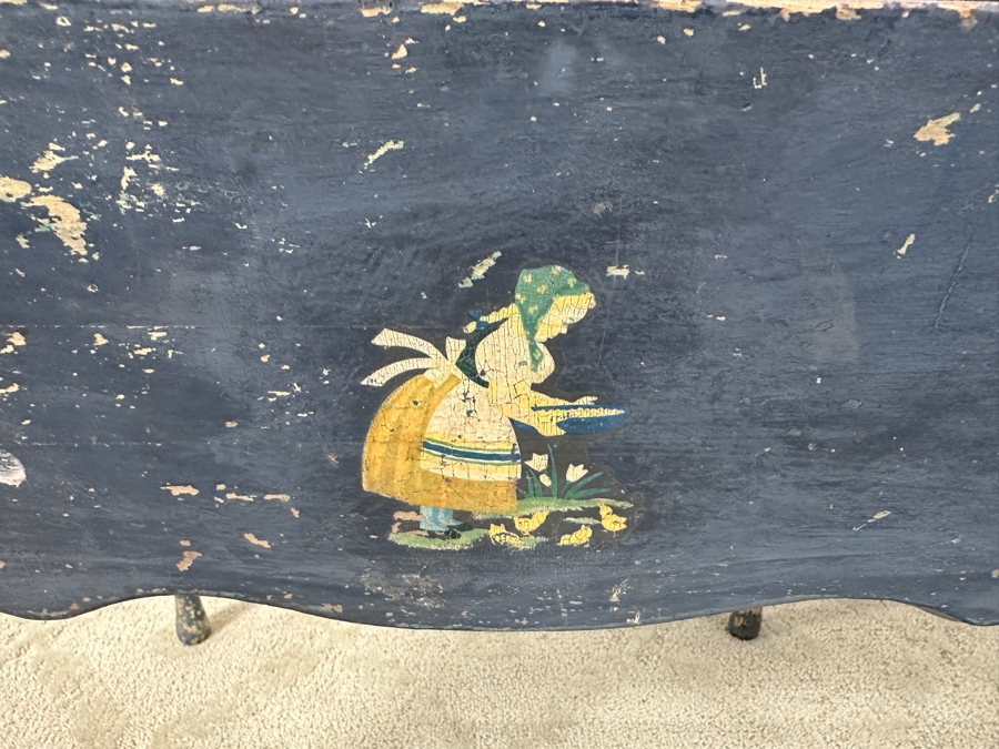 Vintage Hand Painted Drop-Leaf Table 28.5'W x 24'D x 22'H
 [Photo 3]