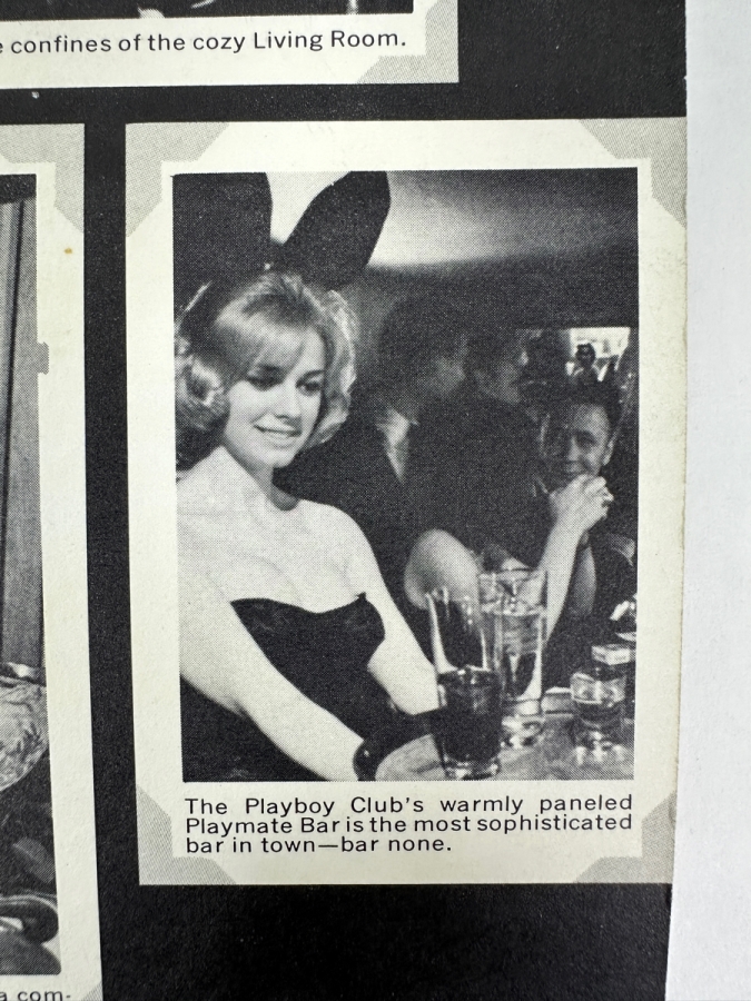Vintage Hand Signed Playboy Bunny Gigi Photograph With Playboy Club Foldout Postcard Featuring Young Hugh Hefner [Photo 5]