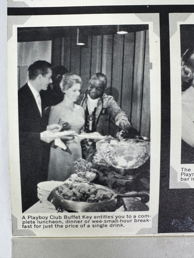 Vintage Hand Signed Playboy Bunny Gigi Photograph With Playboy Club Foldout Postcard Featuring Young Hugh Hefner [Photo 4]