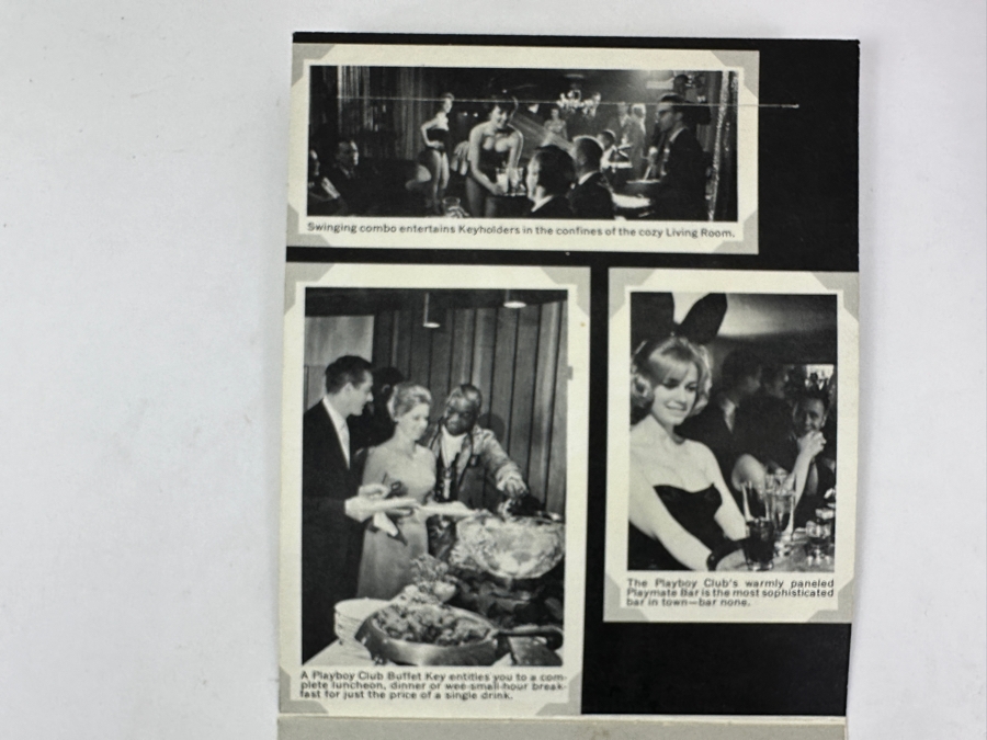 Vintage Hand Signed Playboy Bunny Gigi Photograph With Playboy Club Foldout Postcard Featuring Young Hugh Hefner [Photo 3]