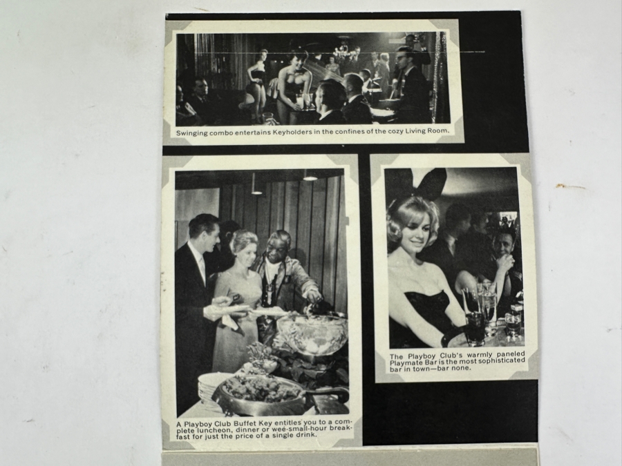 Vintage Hand Signed Playboy Bunny Sherrie Photograph With Playboy Club Foldout Postcard Featuring Young Hugh Hefner [Photo 5]