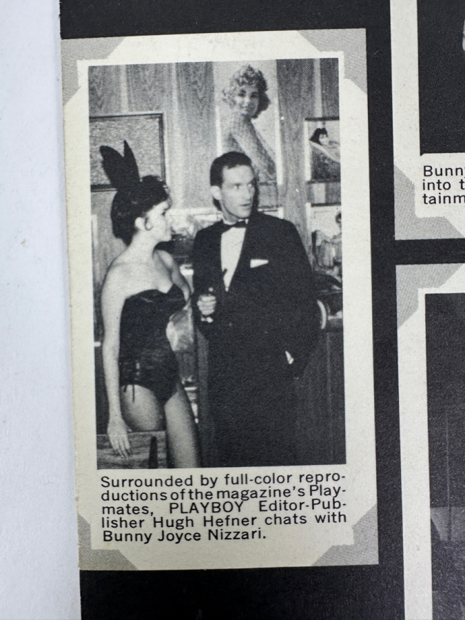 Vintage Hand Signed Playboy Bunny Sherrie Photograph With Playboy Club Foldout Postcard Featuring Young Hugh Hefner [Photo 7]