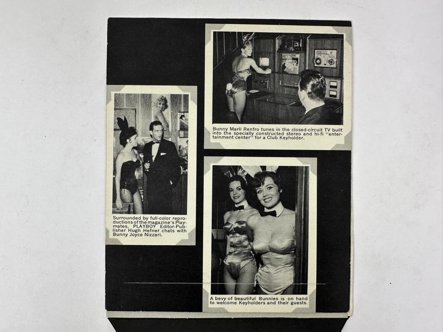 Vintage Hand Signed Playboy Bunny Sherrie Photograph With Playboy Club Foldout Postcard Featuring Young Hugh Hefner [Photo 6]