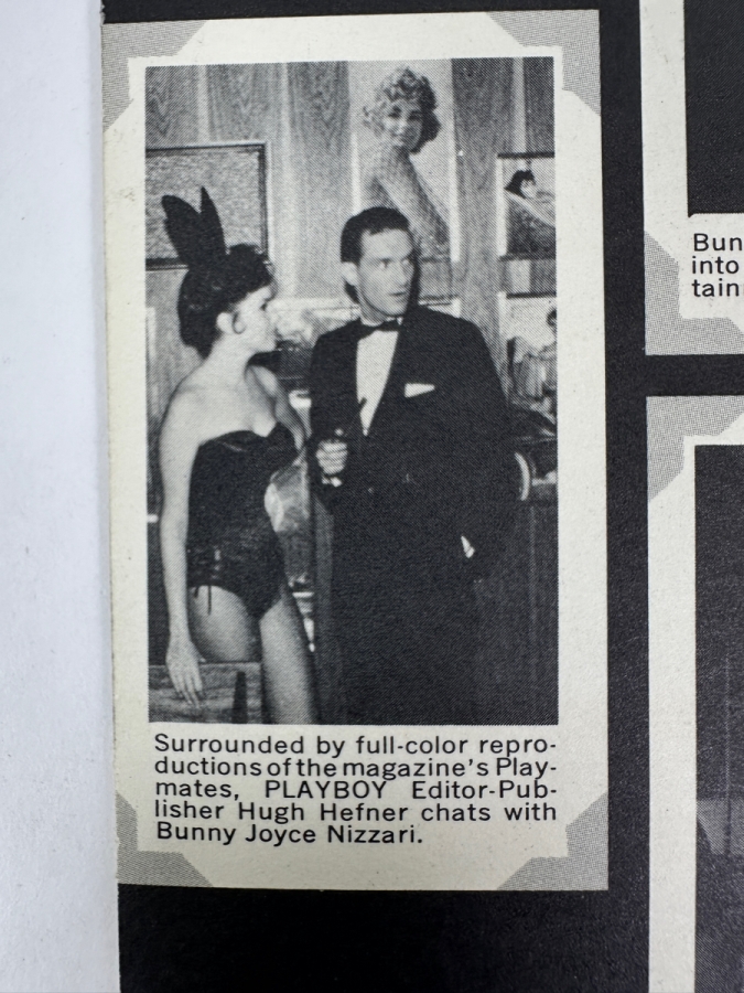 Vintage Playboy Bunnies Photograph Featuring Gigi And Sherrie With Playboy Club Foldout Postcard Featuring Young Hugh Hefner [Photo 5]