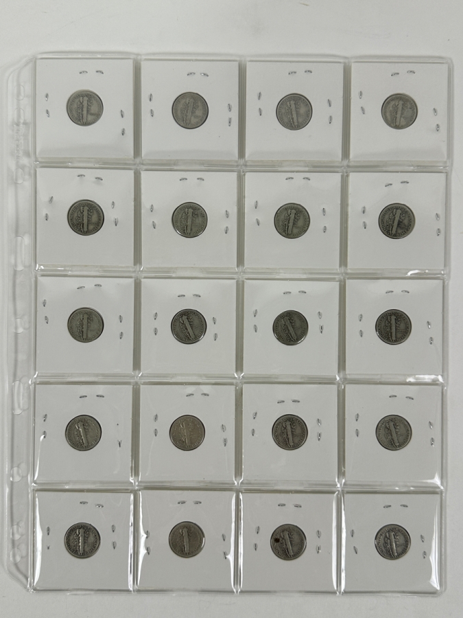 (20) Silver Winged Liberty Head Mercury Dimes Collection From 1937-1945 - See Photos For Details [Photo 9]