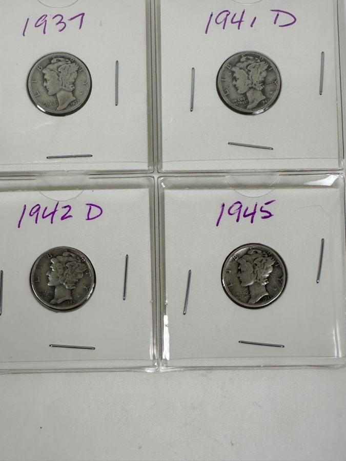(20) Silver Winged Liberty Head Mercury Dimes Collection From 1937-1945 - See Photos For Details [Photo 8]