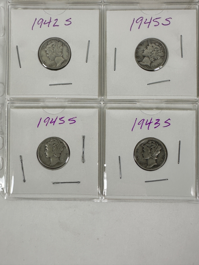 (20) Silver Winged Liberty Head Mercury Dimes Collection From 1935-1945 - See Photos For Details [Photo 7]