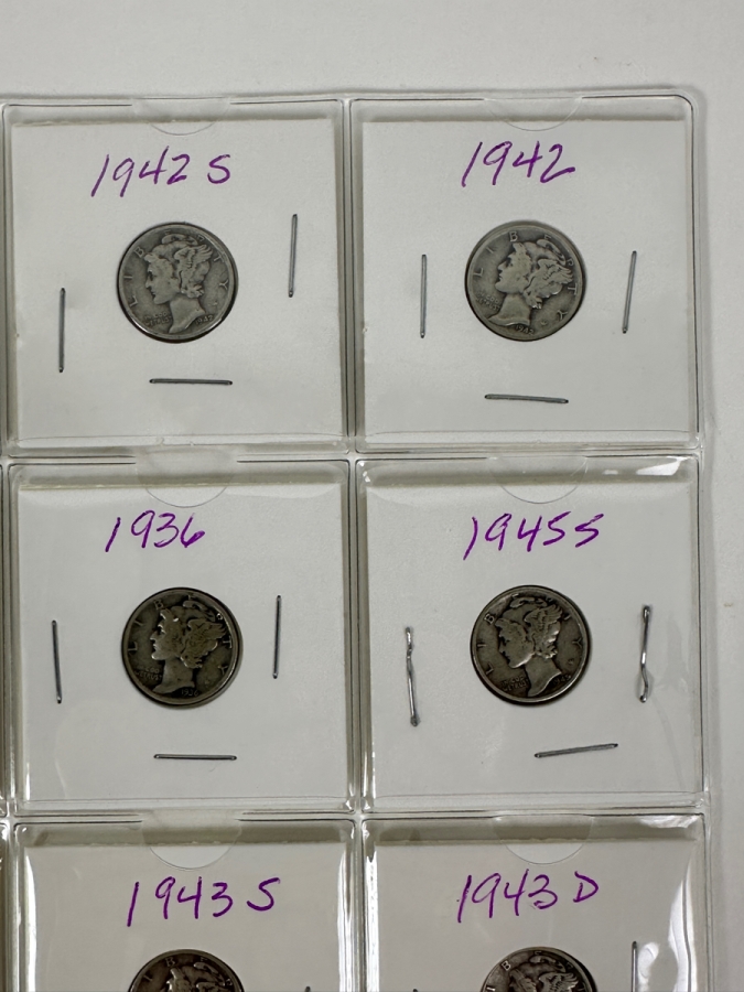 (20) Silver Winged Liberty Head Mercury Dimes Collection From 1935-1945 - See Photos For Details [Photo 4]