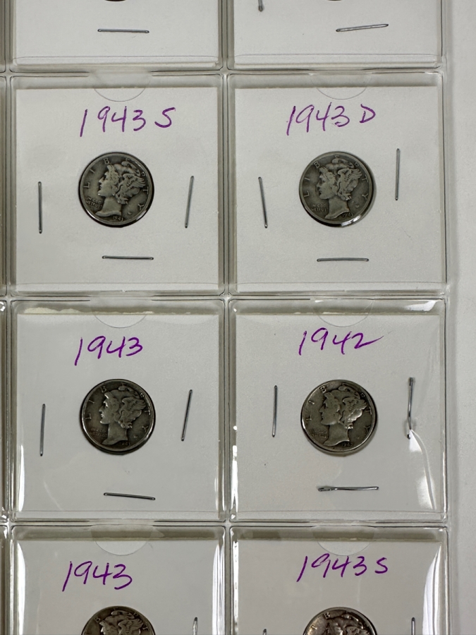 (20) Silver Winged Liberty Head Mercury Dimes Collection From 1935-1945 - See Photos For Details [Photo 6]