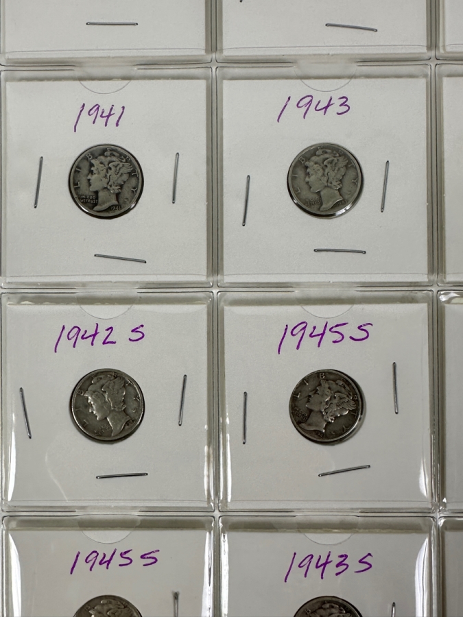 (20) Silver Winged Liberty Head Mercury Dimes Collection From 1935-1945 - See Photos For Details [Photo 5]