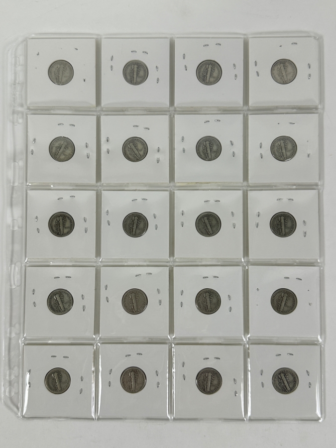 (20) Silver Winged Liberty Head Mercury Dimes Collection From 1935-1945 - See Photos For Details [Photo 9]