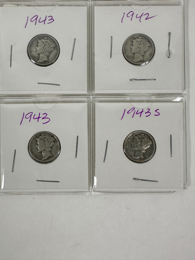 (20) Silver Winged Liberty Head Mercury Dimes Collection From 1935-1945 - See Photos For Details [Photo 8]
