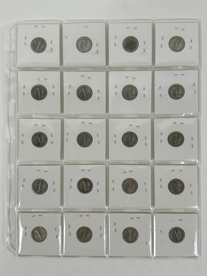 (20) Silver Winged Liberty Head Mercury Dimes Collection From 1937-1945 - See Photos For Details [Photo 8]