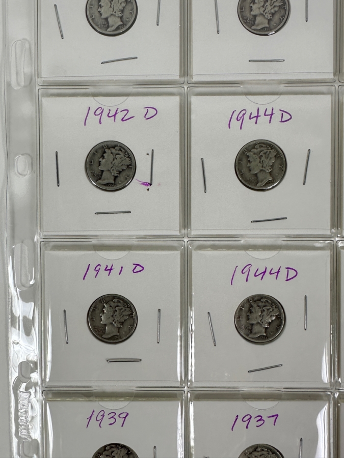 (20) Silver Winged Liberty Head Mercury Dimes Collection From 1937-1945 - See Photos For Details [Photo 4]