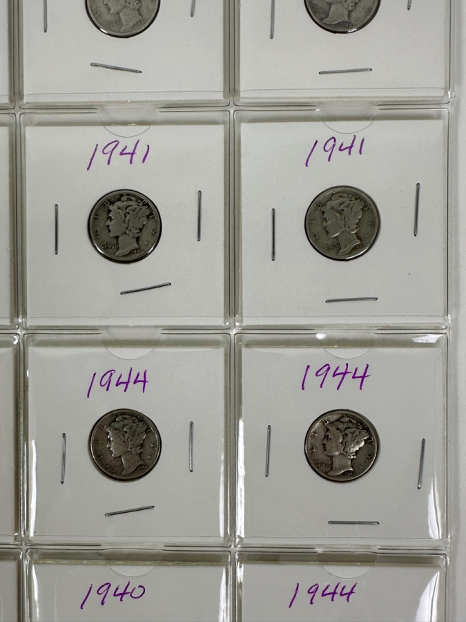 (20) Silver Winged Liberty Head Mercury Dimes Collection From 1937-1945 - See Photos For Details [Photo 5]
