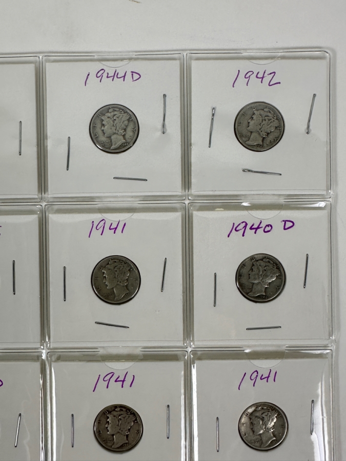 (20) Silver Winged Liberty Head Mercury Dimes Collection From 1937-1945 - See Photos For Details [Photo 3]