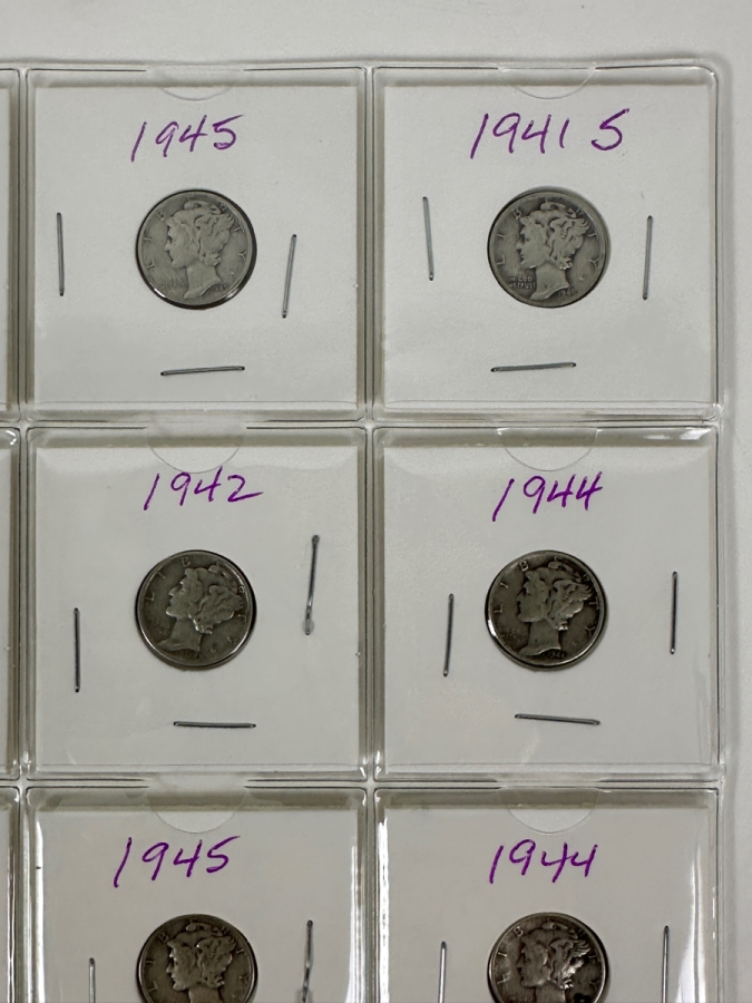 (20) Silver Winged Liberty Head Mercury Dimes Collection From 1939-1945 - See Photos For Details [Photo 3]