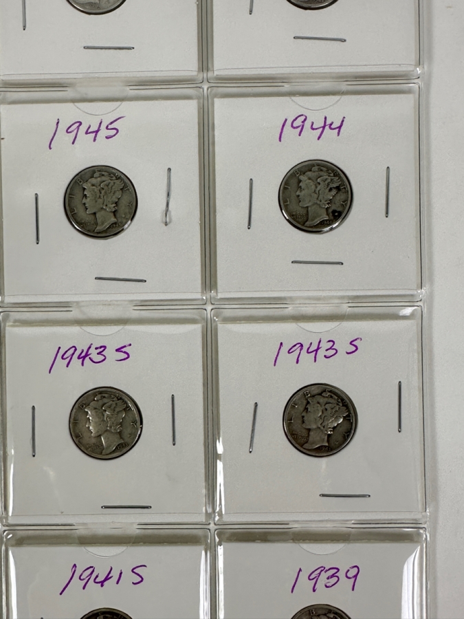 (20) Silver Winged Liberty Head Mercury Dimes Collection From 1939-1945 - See Photos For Details [Photo 5]