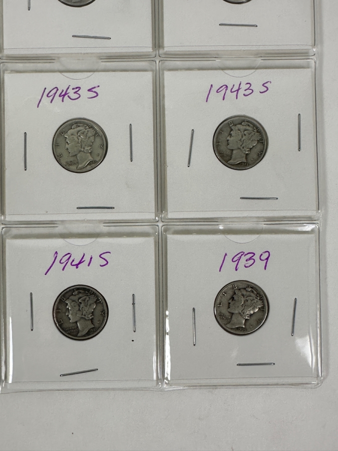 (20) Silver Winged Liberty Head Mercury Dimes Collection From 1939-1945 - See Photos For Details [Photo 7]