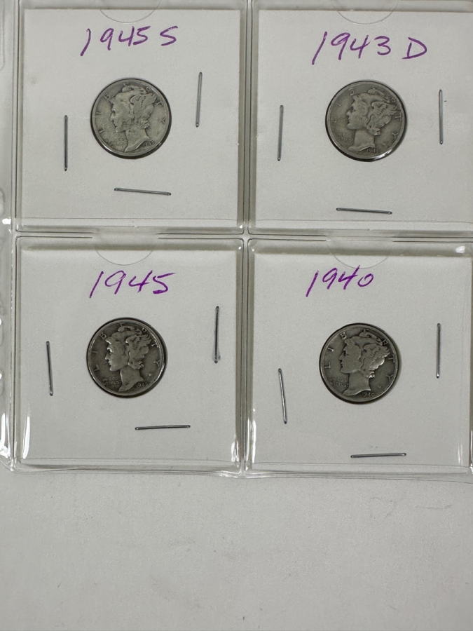 (20) Silver Winged Liberty Head Mercury Dimes Collection From 1939-1945 - See Photos For Details [Photo 6]