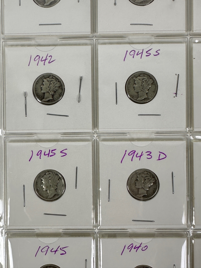 (20) Silver Winged Liberty Head Mercury Dimes Collection From 1939-1945 - See Photos For Details [Photo 4]