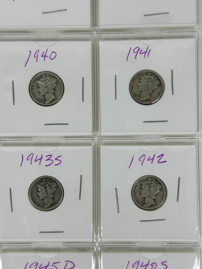 (20) Silver Winged Liberty Head Mercury Dimes Collection From 1936-1945 - See Photos For Details [Photo 5]
