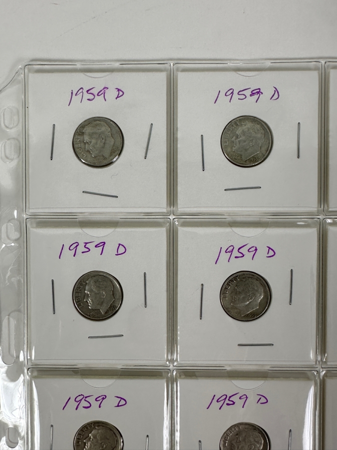 (20) Silver Roosevelt Dimes From 1959-1960 - See Photos For Details [Photo 2]