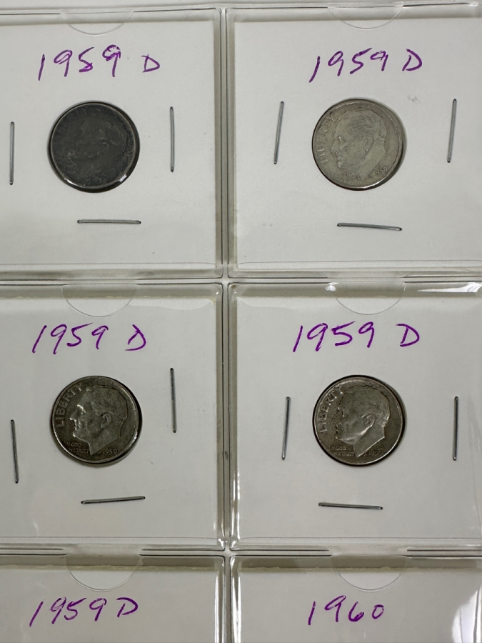 (20) Silver Roosevelt Dimes From 1959-1960 - See Photos For Details [Photo 3]