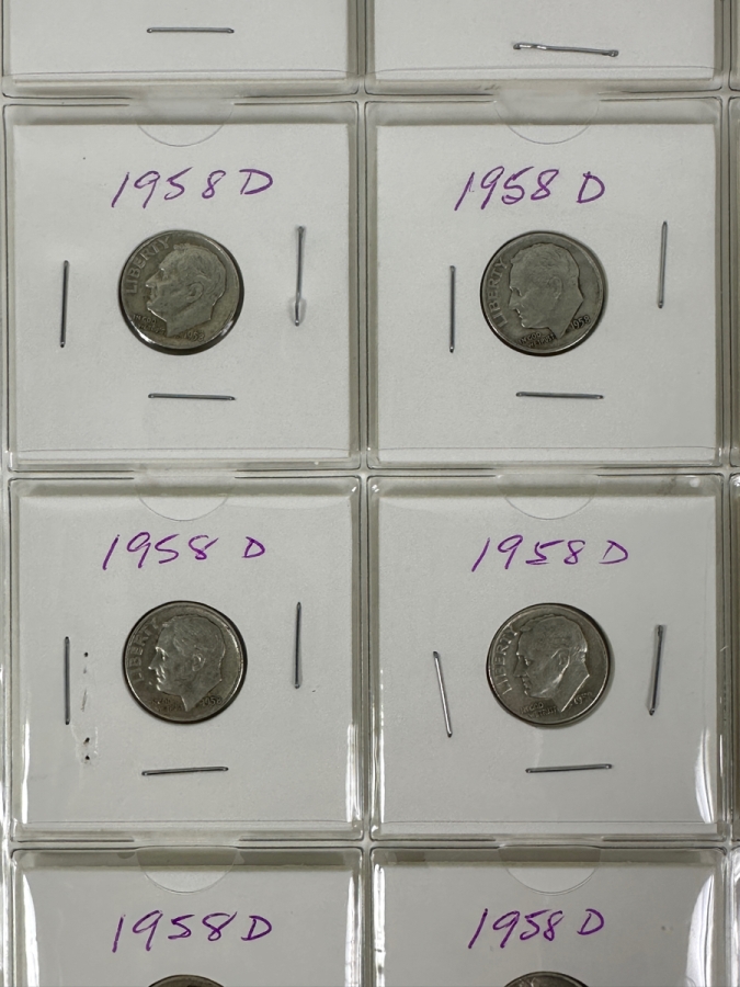 (18) Silver Roosevelt Dimes From 1957-1958 - See Photos For Details [Photo 4]