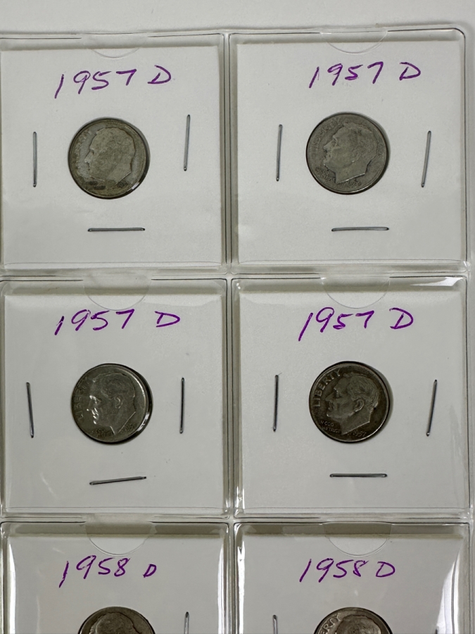 (18) Silver Roosevelt Dimes From 1957-1958 - See Photos For Details [Photo 3]