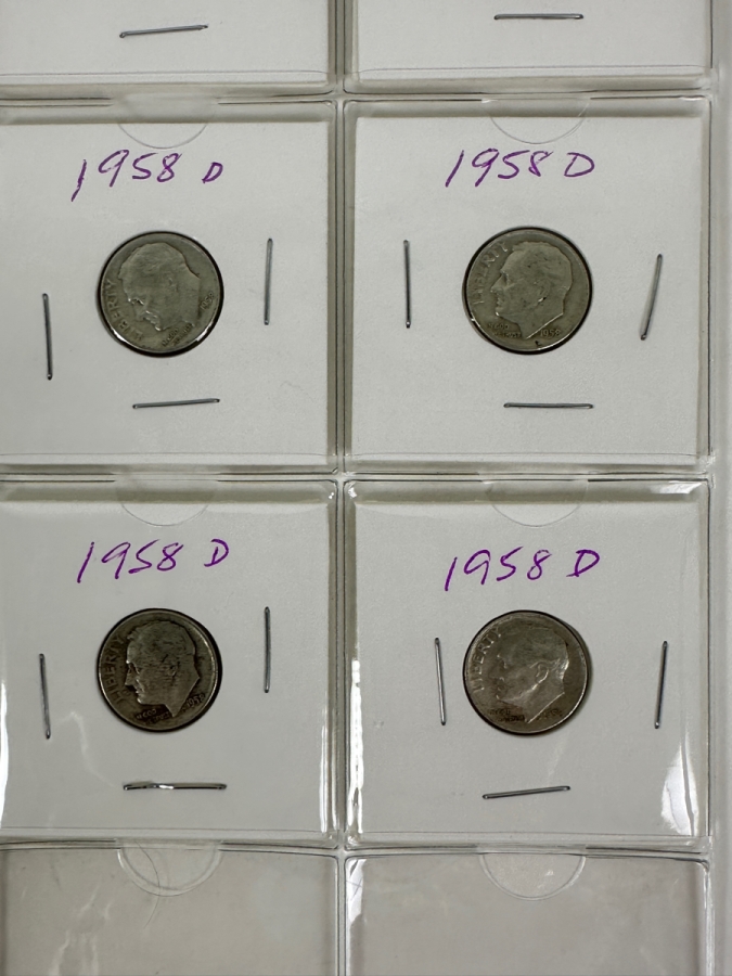 (18) Silver Roosevelt Dimes From 1957-1958 - See Photos For Details [Photo 5]