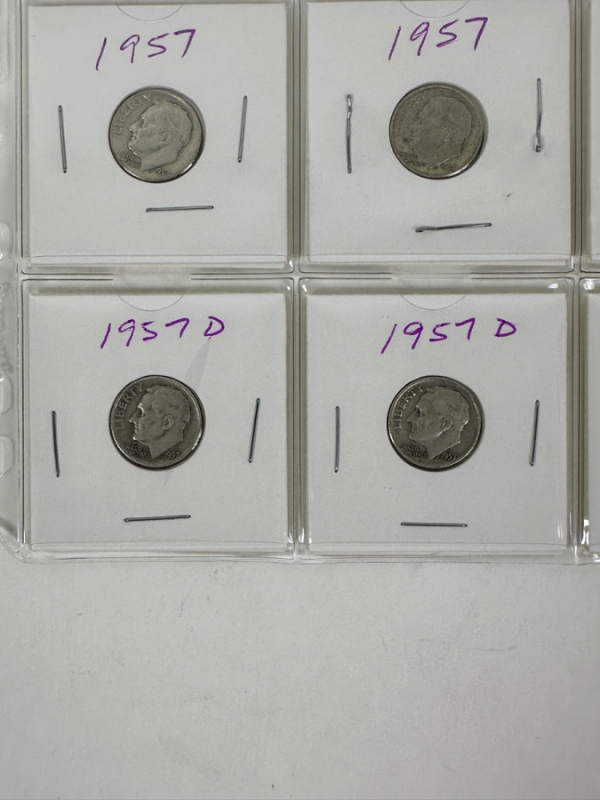 (20) Silver Roosevelt Dimes From 1957 - See Photos For Details [Photo 6]