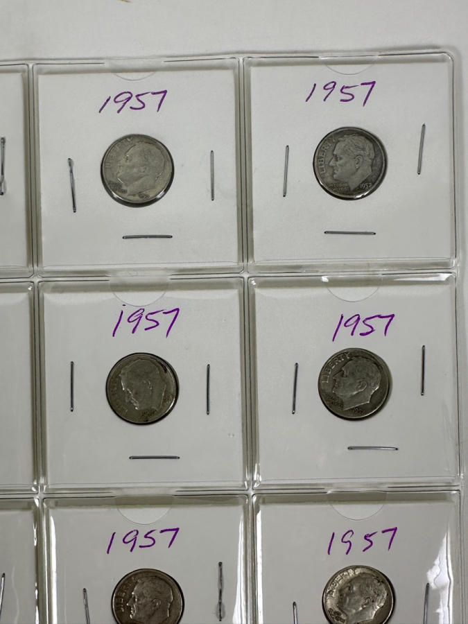 (20) Silver Roosevelt Dimes From 1957 - See Photos For Details [Photo 3]