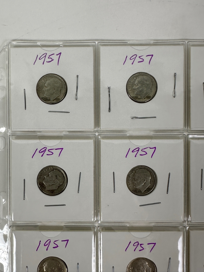 (20) Silver Roosevelt Dimes From 1957 - See Photos For Details [Photo 2]