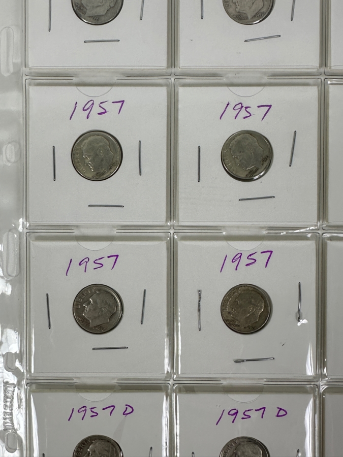 (20) Silver Roosevelt Dimes From 1957 - See Photos For Details [Photo 4]