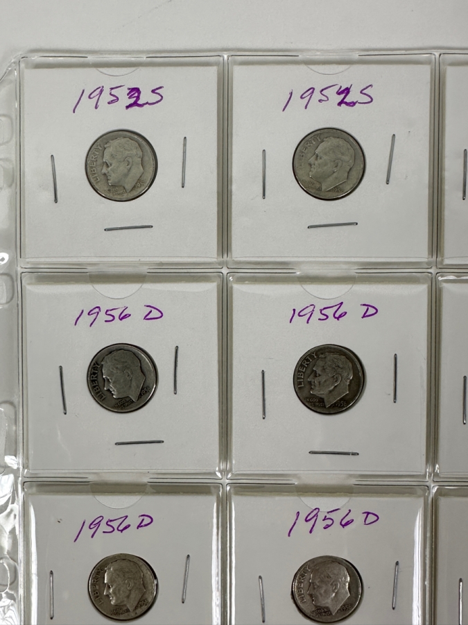 (18) Silver Roosevelt Dimes From 1952-1956 - See Photos For Details [Photo 2]