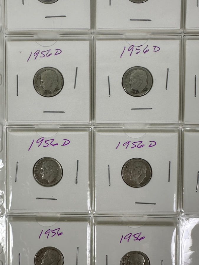 (18) Silver Roosevelt Dimes From 1952-1956 - See Photos For Details [Photo 4]