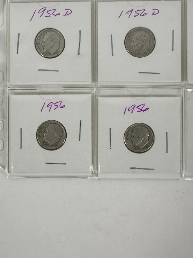 (18) Silver Roosevelt Dimes From 1952-1956 - See Photos For Details [Photo 6]
