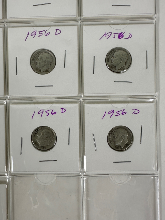 (18) Silver Roosevelt Dimes From 1952-1956 - See Photos For Details [Photo 5]