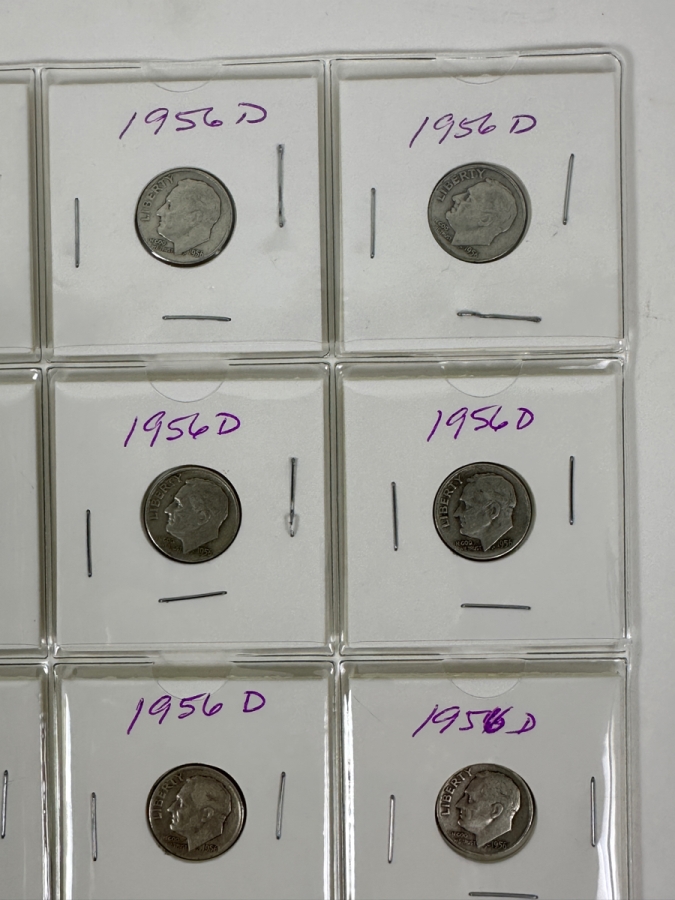 (18) Silver Roosevelt Dimes From 1952-1956 - See Photos For Details [Photo 3]