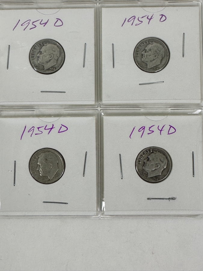 (20) Silver Roosevelt Dimes From 1954 - See Photos For Details [Photo 7]