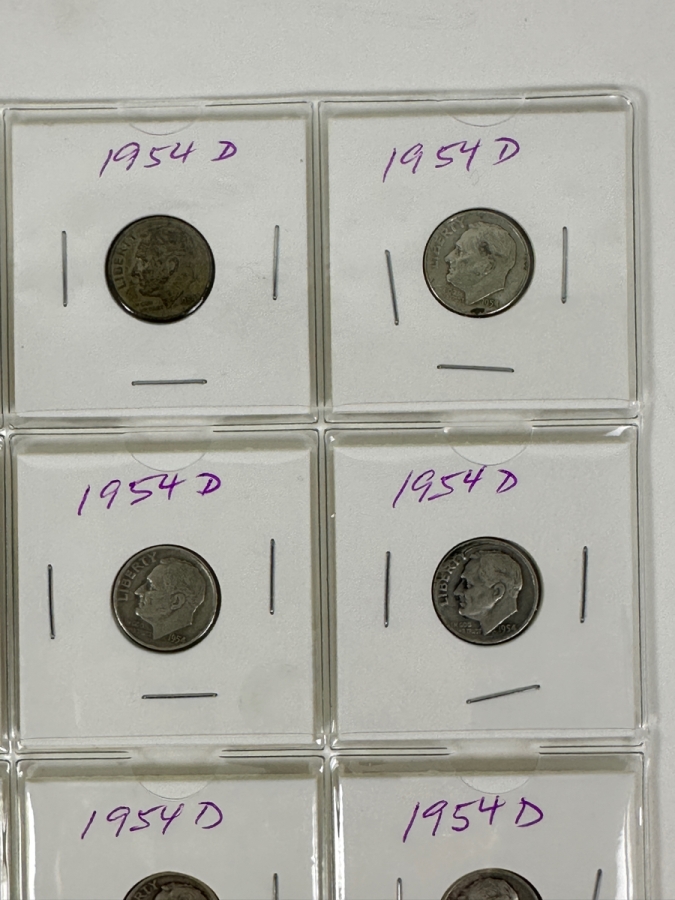 (20) Silver Roosevelt Dimes From 1954 - See Photos For Details [Photo 3]