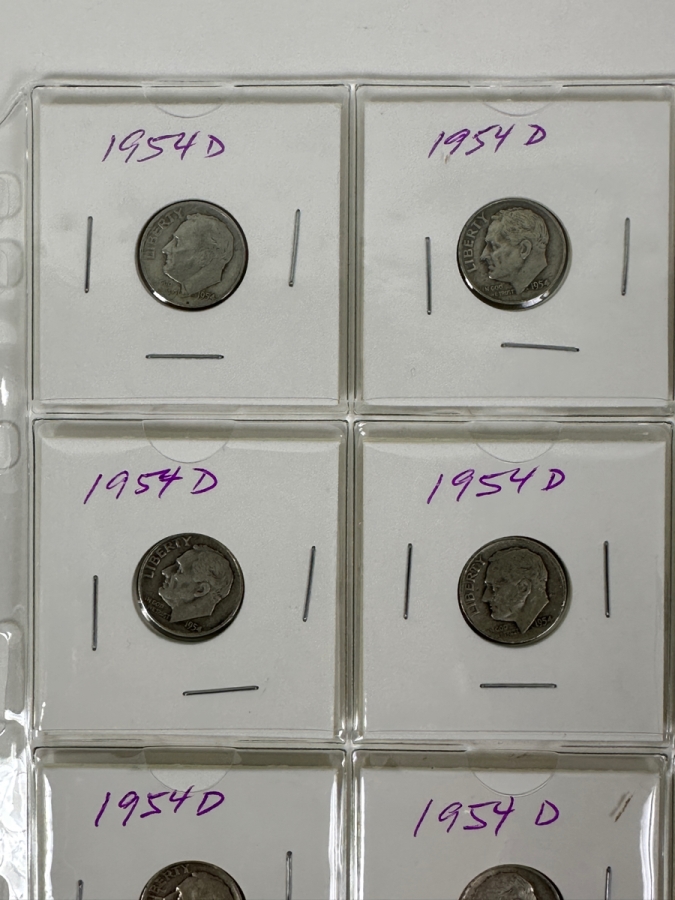 (20) Silver Roosevelt Dimes From 1954 - See Photos For Details [Photo 2]