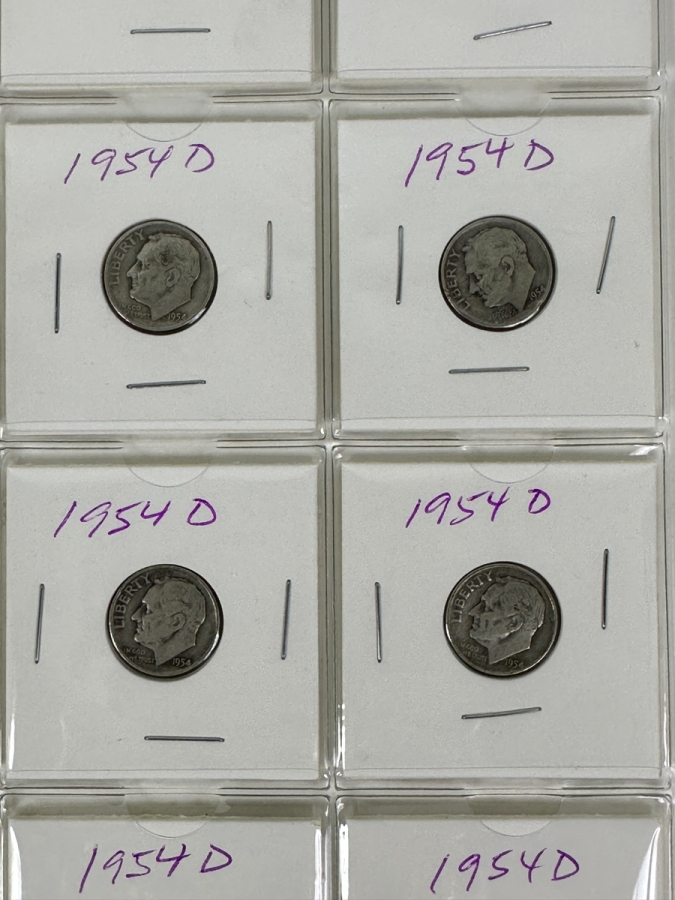 (20) Silver Roosevelt Dimes From 1954 - See Photos For Details [Photo 5]