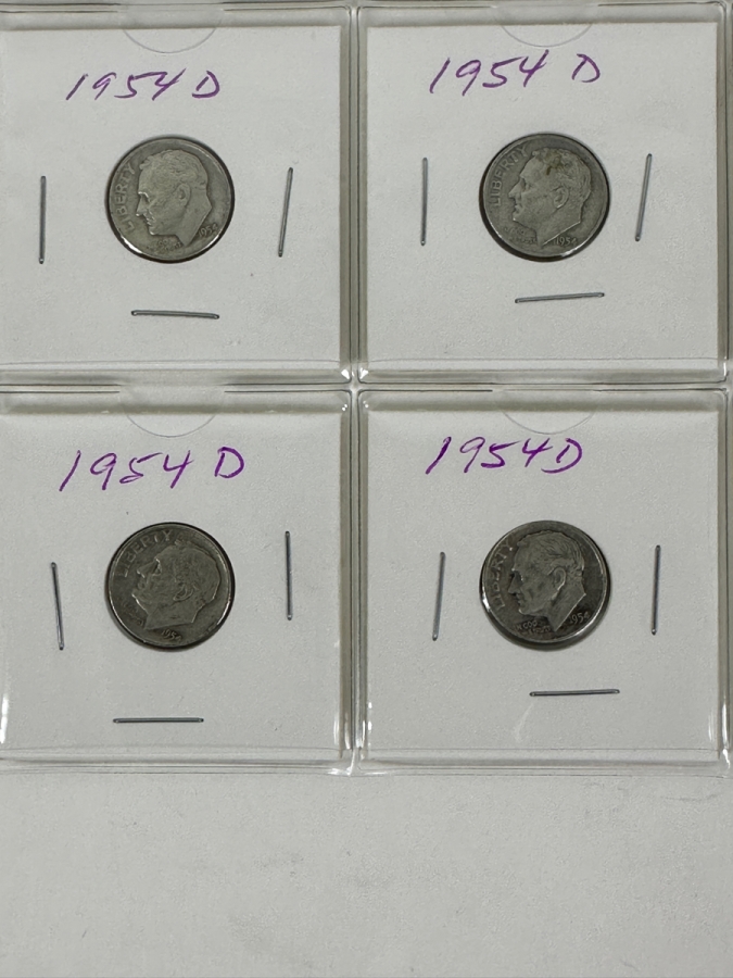 (20) Silver Roosevelt Dimes From 1954 - See Photos For Details [Photo 6]