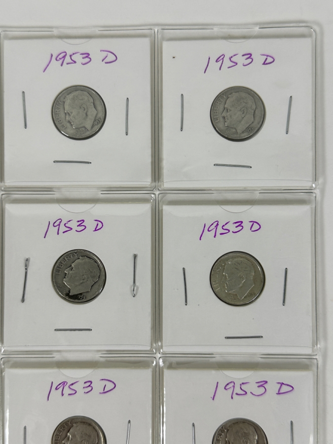(20) Silver Roosevelt Dimes From 1953-1954 - See Photos For Details [Photo 3]