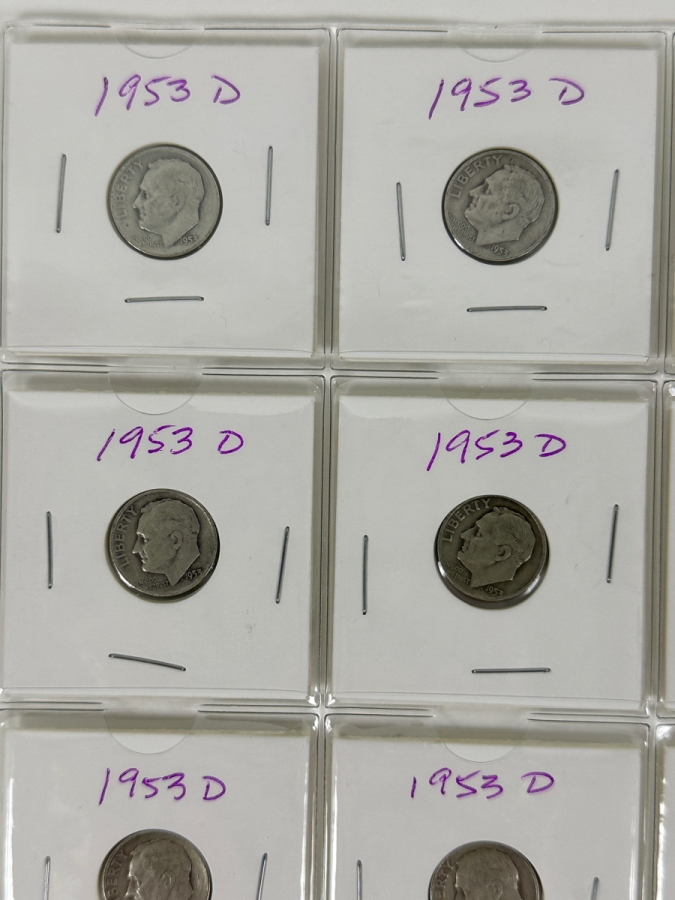 (20) Silver Roosevelt Dimes From 1953-1954 - See Photos For Details [Photo 2]